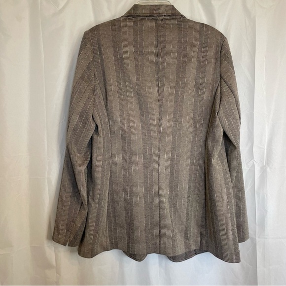 ANNE KLEIN Women’s Tan Black Blazer Jacket Single Button Size Medium - Picture 10 of 13